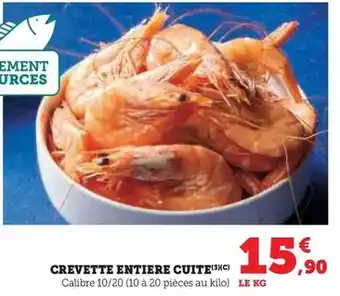 Super U Crevette entiere cuite offre