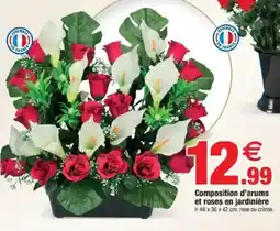 Bazarland Composition d'arums et roses en jardinière offre