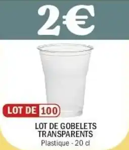 La Foir'Fouille Lot de gobelets transparents offre