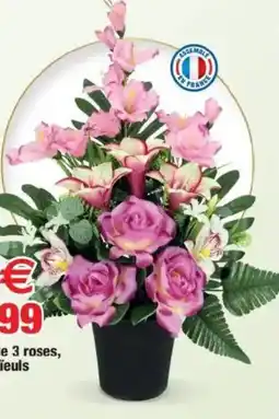 Bazarland Composition de 3 roses, 3 lys et 13 glaïeuls offre