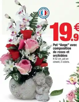 Bazarland Pot "Ange" avec composition de roses et orchidées offre