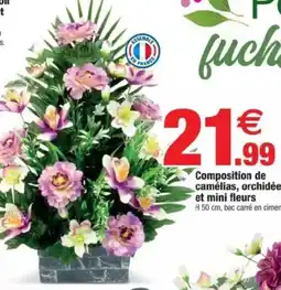Bazarland Composition de camélias, orchidées et mini fleurs offre