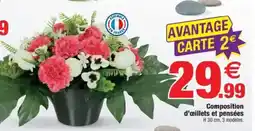 Bazarland Composition d'œillets et pensées offre