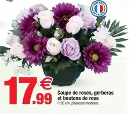 Bazarland Coupe de roses, gerberas et boutons de rose offre