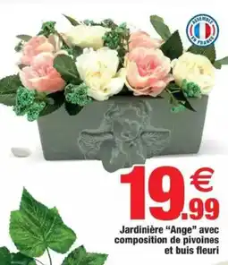 Bazarland Jardinière "Ange" avec composition de pivoines et buis fleuri offre