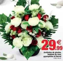 Bazarland Jardinière de pivoine, boutons de rose, gypsophiles et lierres offre