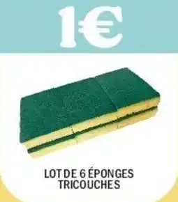 La Foir'Fouille Lot de 6 éponges tricouches offre