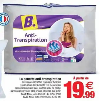 Bazarland La couette anti-transpiration offre