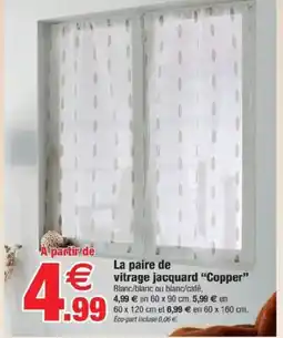 Bazarland La paire de vitrage jacquard "Copper" offre