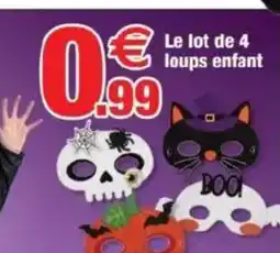 Bazarland Le lot de 4 loups enfant offre