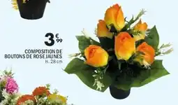 La Foir'Fouille Composition de boutons de rose jaunes offre