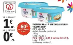 E.Leclerc Express ALSACE LAIT Fromage frais à tartiner nature offre