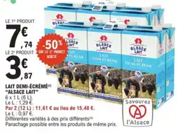 E.Leclerc Express ALSACE LAIT Lait demi-écrémé offre