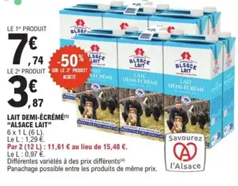 E.Leclerc Express ALSACE LAIT Lait demi-écrémé offre