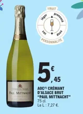 E.Leclerc Express PAUL MITTNACHT Aoc crémant d'alsace brut offre
