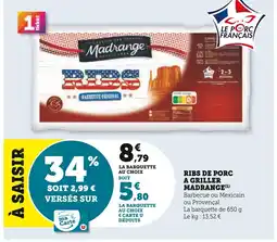 U Express Madrange Ribs de porc à griller offre