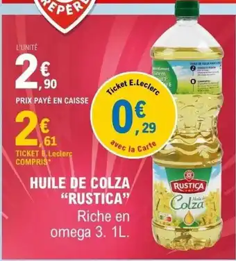E.Leclerc Huile de colza rustica offre