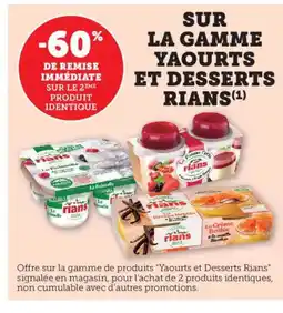 Bi1 RIANS Sur la gamme yaourts et desserts offre