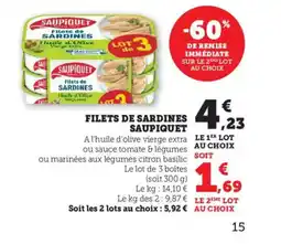 Bi1 SAUPIQUET Filets de sardines offre