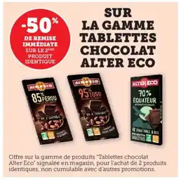Bi1 ALTER ECO Sur la gamme tablettes chocolat offre