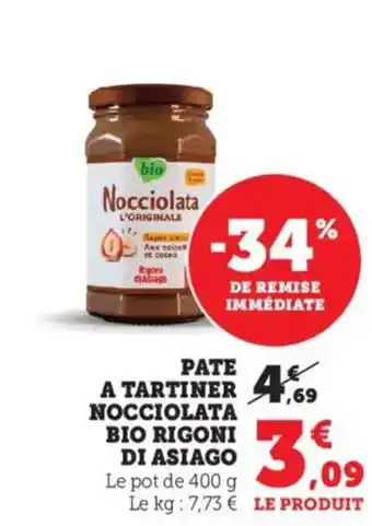 Bi1 Pate a tartiner nocciolata bio rigoni di asiago offre