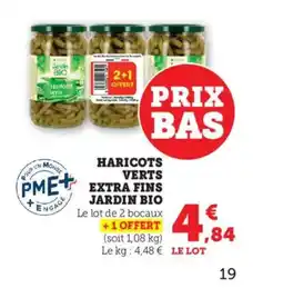 Bi1 JARDIN BIO Haricots verts extra fins offre