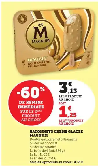 Bi1 MAGNUM Batonnets creme glacee offre