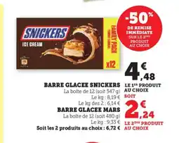 Bi1 SNICKERS Barre glaces offre