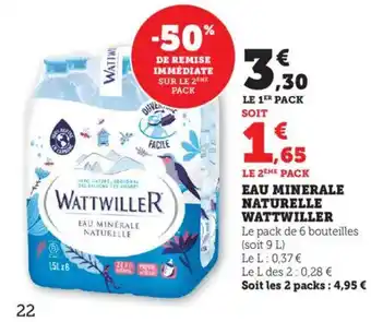 Bi1 WATTWILLER Eau minerale naturelle offre