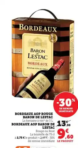 Bi1 BARON DE LESTAC Bordeaux aop rouge offre