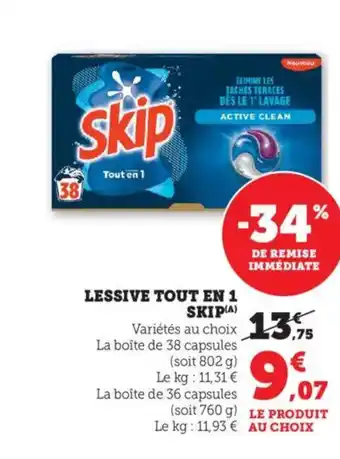 Bi1 SKIP Lessive tout en 1 offre