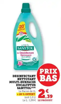 Bi1 SANYTOL Desinfectant nettoyant multi-surfaces eucalyptus offre