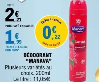 E.Leclerc Déodorant manava offre