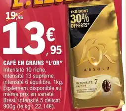 E.Leclerc Café en grains "l'or" offre