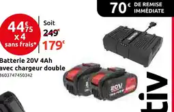 Mr Bricolage Batterie 20V 4Ah avec chargeur double offre