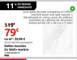 Mr Bricolage Dalles murale Gx Wall+ marbre offre