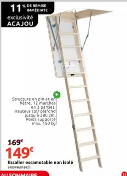 Mr Bricolage Escalier escamotable non isolé offre