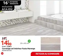 Mr Bricolage Carrelage sol intérieur Fusta Marengo offre