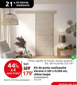 Mr Bricolage Kit de porte coulissante verone offre
