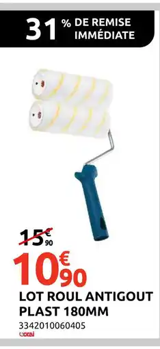 Mr Bricolage Lot roul antigout plast 180mm offre