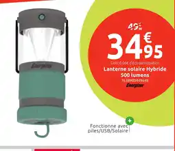 Mr Bricolage ENERGIZER Lanterne solaire Hybride 500 lumens offre