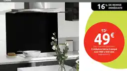 Mr Bricolage Crédence verre trempé noir 900 x 650 mm offre
