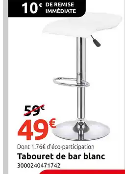 Mr Bricolage Tabouret de bar blanc offre