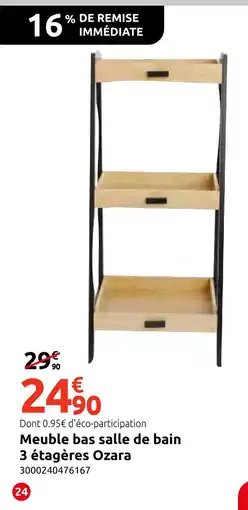 Mr Bricolage Meuble bas salle de bain 3 étagères Ozara offre