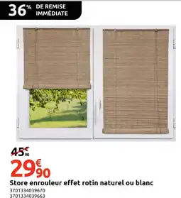 Mr Bricolage Store enrouleur effet rotin naturel ou blanc offre