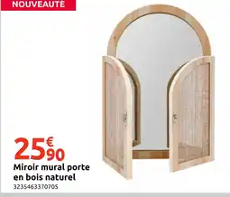 Mr Bricolage Miroir mural porte en bois naturel offre