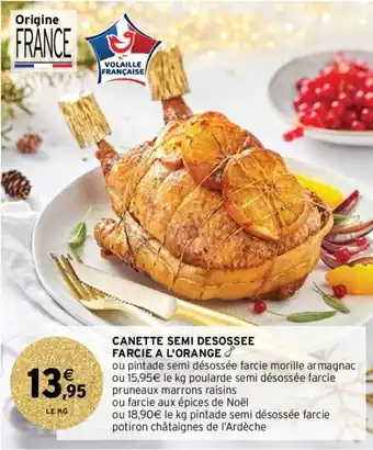 Canette semi desossee Farcie a l'Orange
