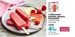 Picard 5 bâtonnets pomme, goyave, framboise offre