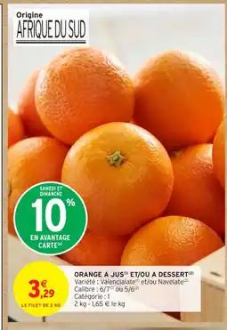 Intermarché Contact Orange a jus et/ou a dessert offre