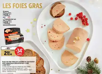 Intermarché Hyper Bloc de foie gras de canard du Sud-Ouest offre